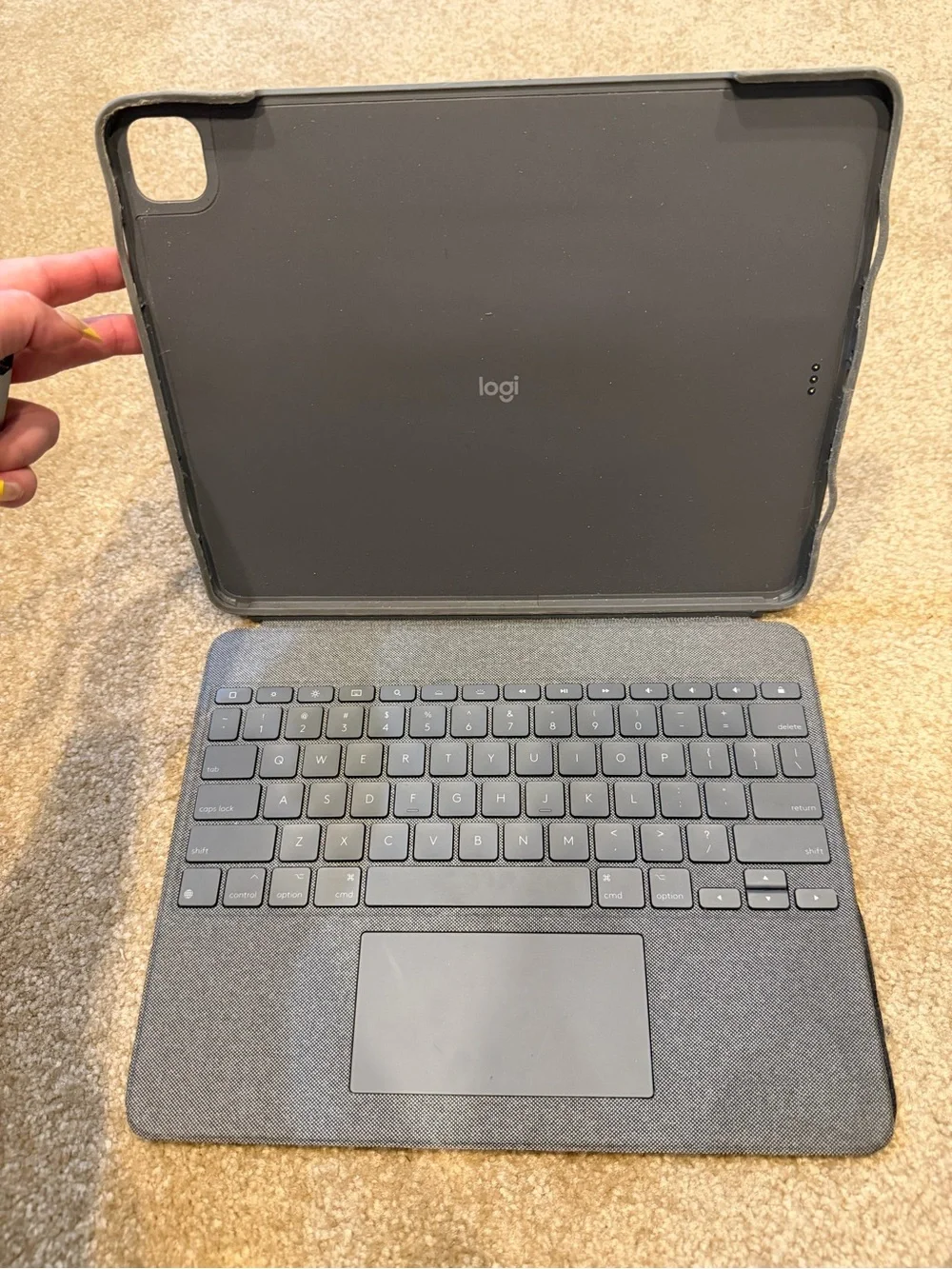 Logitech Gray Fabric Tablet Keyboard Case with Trackpad